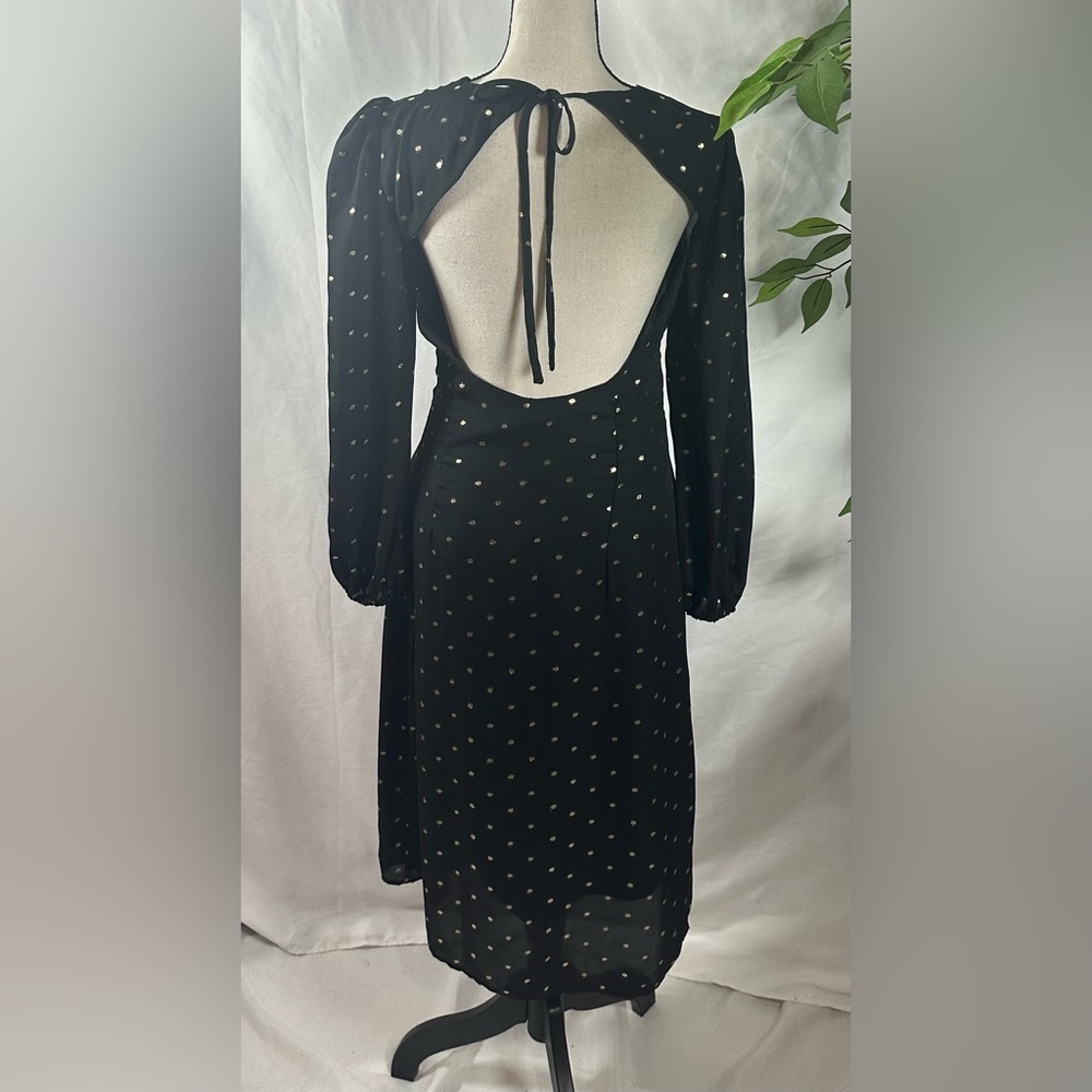 Fashion Union Black Dress with White Dots - Picture 5 of 11